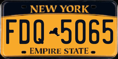 NY license plate FDQ5065