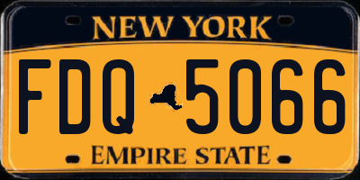 NY license plate FDQ5066