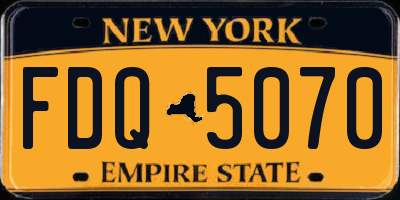 NY license plate FDQ5070