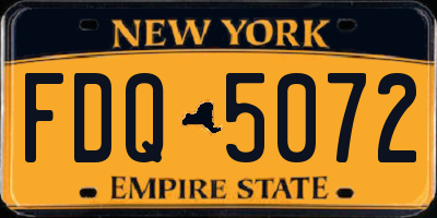 NY license plate FDQ5072