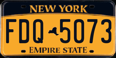 NY license plate FDQ5073