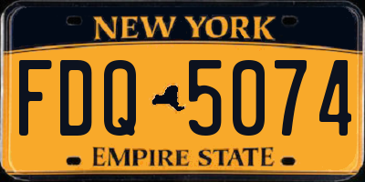 NY license plate FDQ5074