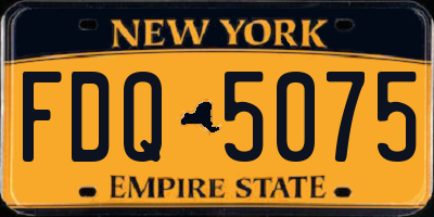 NY license plate FDQ5075