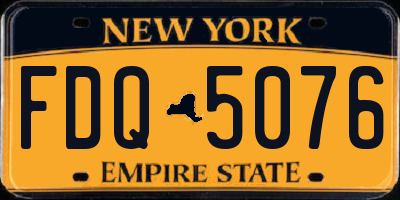 NY license plate FDQ5076