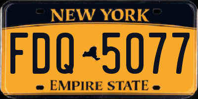 NY license plate FDQ5077