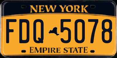 NY license plate FDQ5078