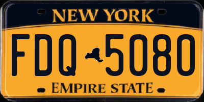 NY license plate FDQ5080