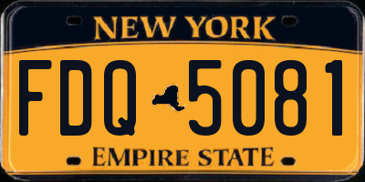 NY license plate FDQ5081