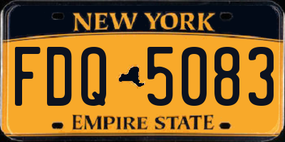 NY license plate FDQ5083