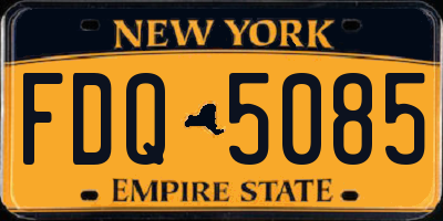 NY license plate FDQ5085