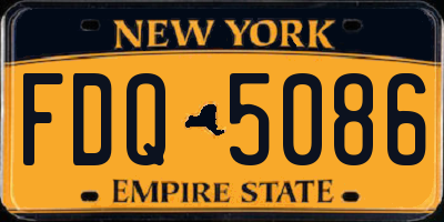 NY license plate FDQ5086