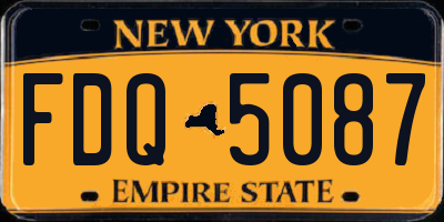 NY license plate FDQ5087