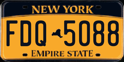 NY license plate FDQ5088