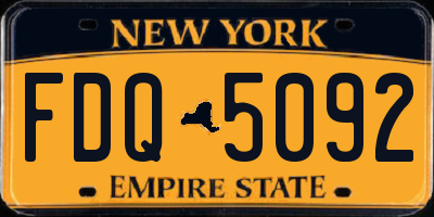 NY license plate FDQ5092