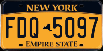 NY license plate FDQ5097