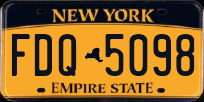 NY license plate FDQ5098
