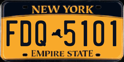 NY license plate FDQ5101
