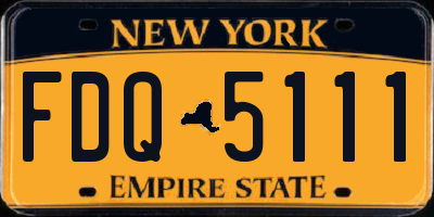 NY license plate FDQ5111