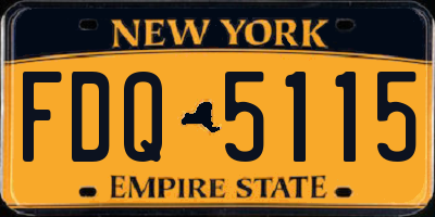 NY license plate FDQ5115