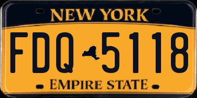 NY license plate FDQ5118