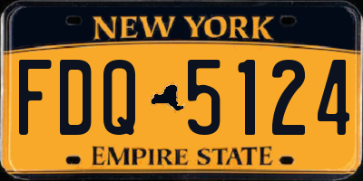 NY license plate FDQ5124