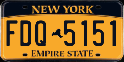 NY license plate FDQ5151