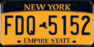 NY license plate FDQ5152