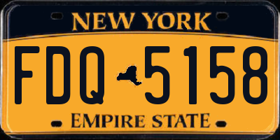 NY license plate FDQ5158