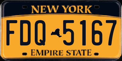 NY license plate FDQ5167