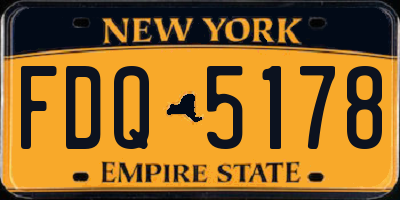 NY license plate FDQ5178