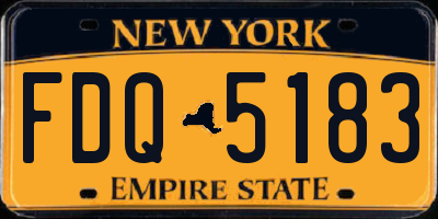 NY license plate FDQ5183