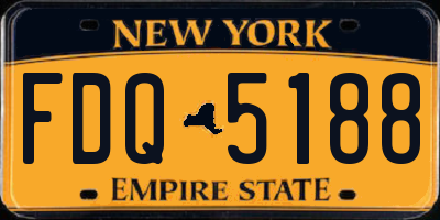 NY license plate FDQ5188