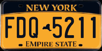 NY license plate FDQ5211