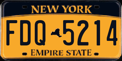 NY license plate FDQ5214