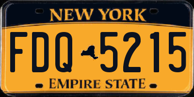 NY license plate FDQ5215