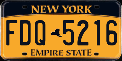 NY license plate FDQ5216