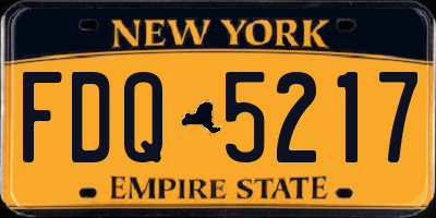 NY license plate FDQ5217