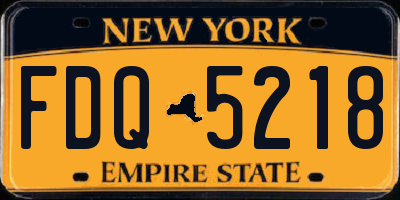 NY license plate FDQ5218