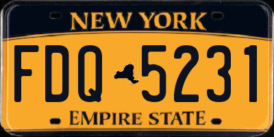 NY license plate FDQ5231