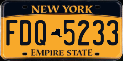 NY license plate FDQ5233