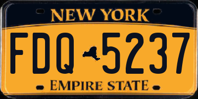 NY license plate FDQ5237