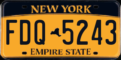 NY license plate FDQ5243