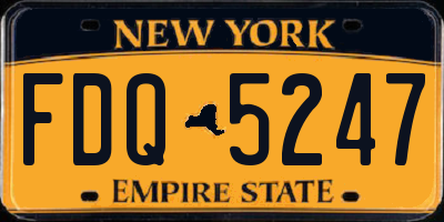 NY license plate FDQ5247
