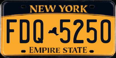 NY license plate FDQ5250