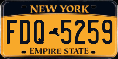 NY license plate FDQ5259