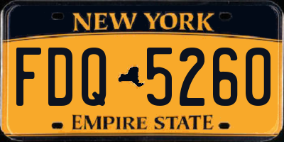 NY license plate FDQ5260