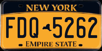 NY license plate FDQ5262