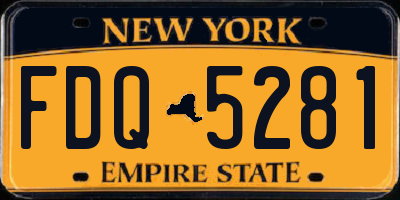 NY license plate FDQ5281