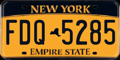 NY license plate FDQ5285