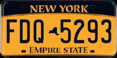 NY license plate FDQ5293